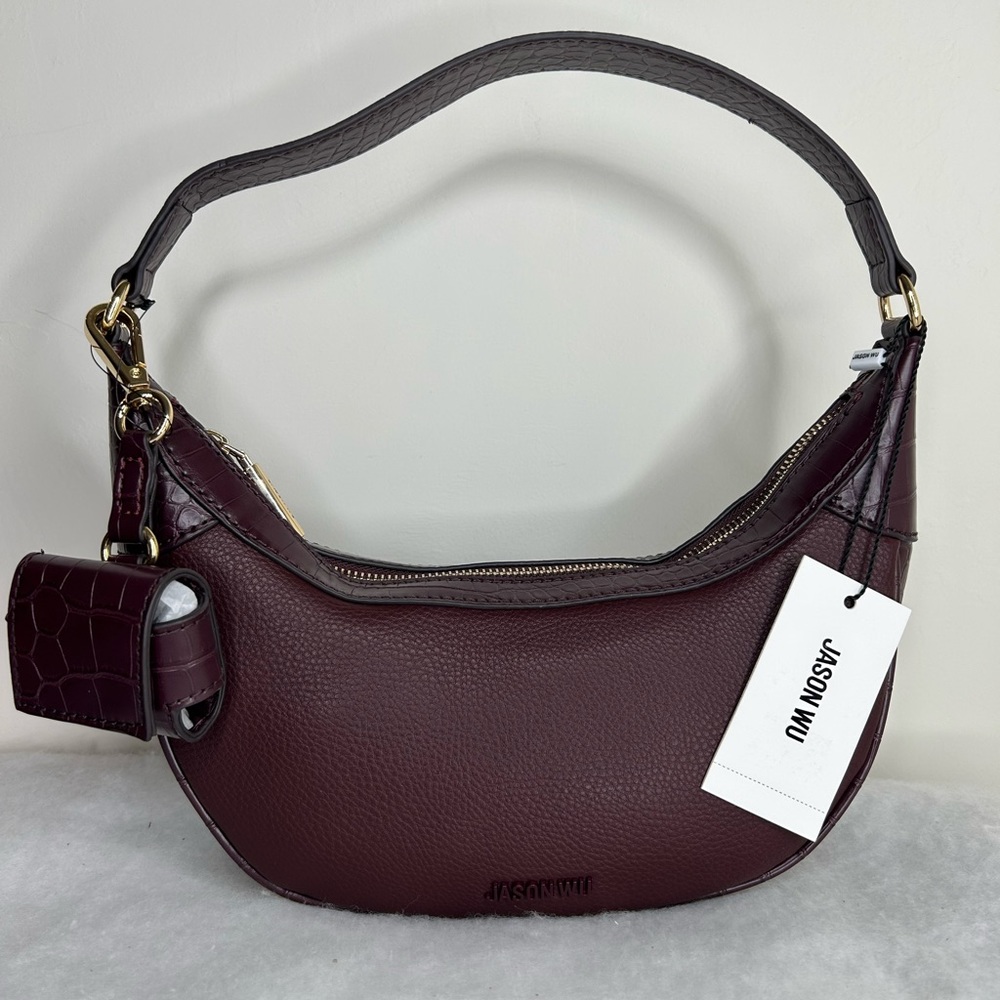 Jason Wu Baguette Croc Embossed Shoulder Hobo Bag - image 1